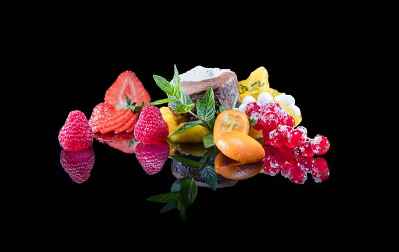 Food photography fond noir